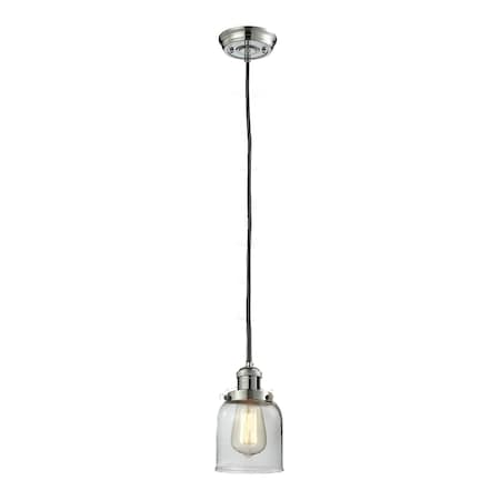 INNOVATIONS LIGHTING Small Bell Vintage Dimmable Led 5" Polished Nickel Mini Pendant With Clear Glass 201C-PN-G52-LED